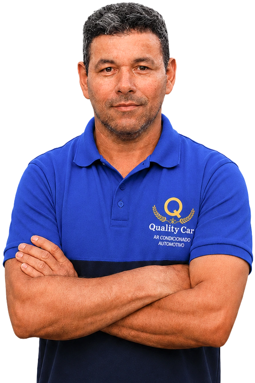 Daniel, da Quality Car, especialista em ar-condicionado automotivo
