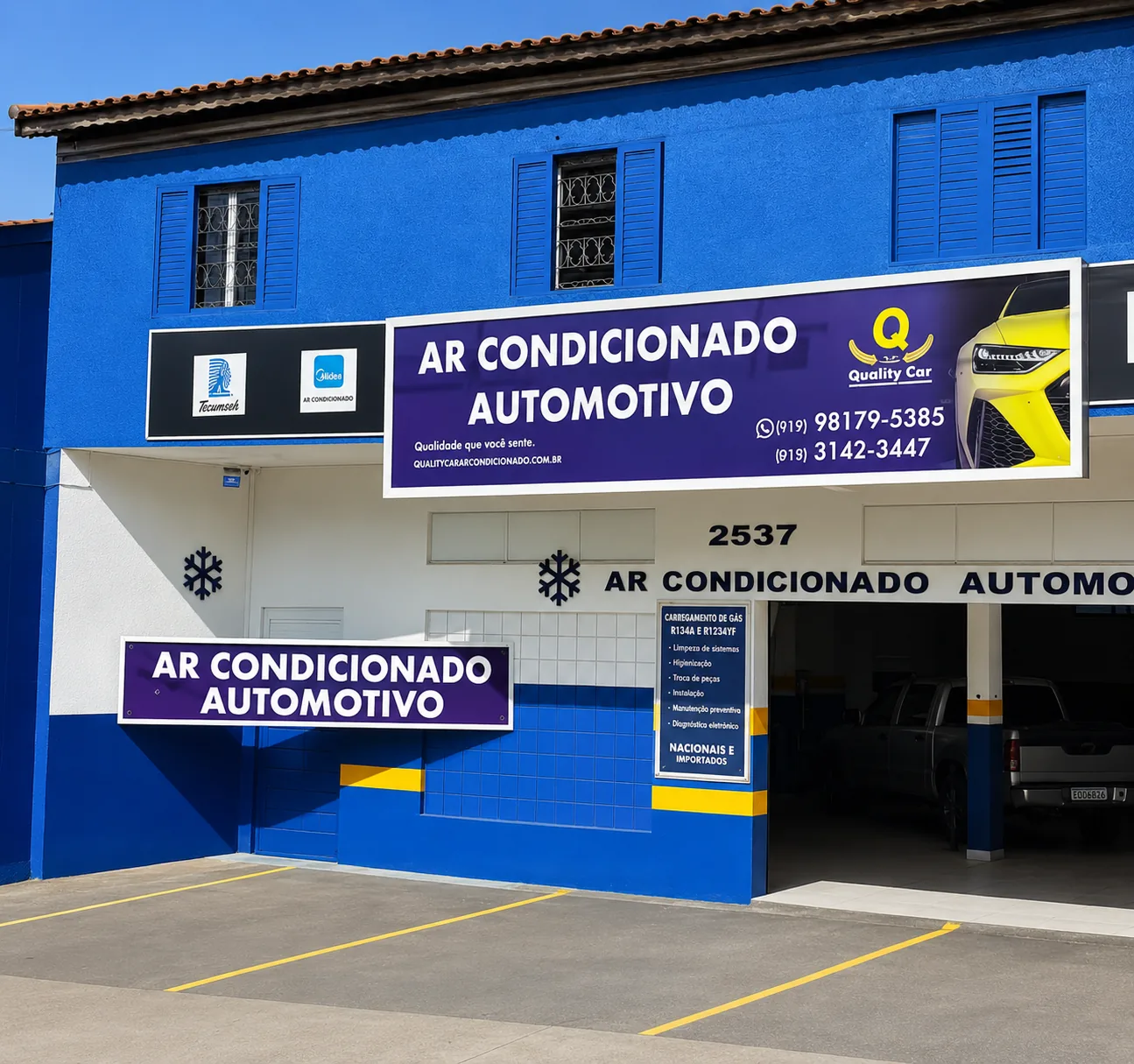 Fachada da Quality Car Ar-Condicionado Automotivo, Unidade 1, Parque Manchester, Sorocaba